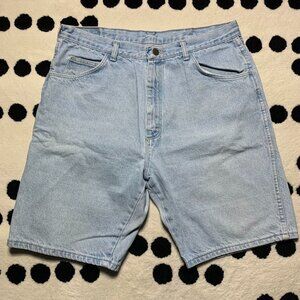 Wrangler Vintage Jean Shorts Jorts Men 36 Blue Faded Light Wash Denim 90s Skater